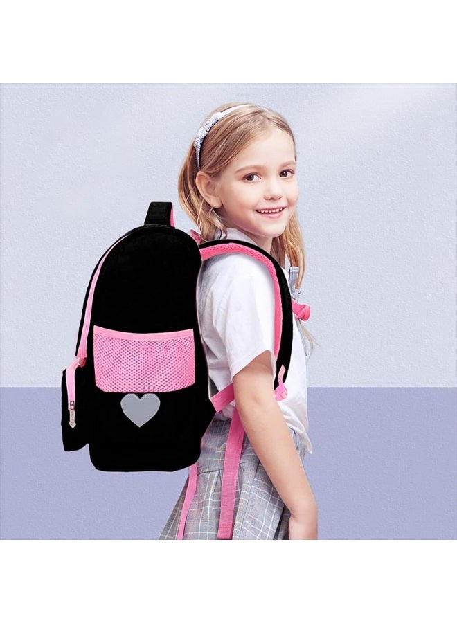 FEWOFJ Cute Cat Face Backpacks for Teen Girls, Kids Backpack for Toddler Girl Preschool Bookbags Elementary School Bags - Black  - Image 2