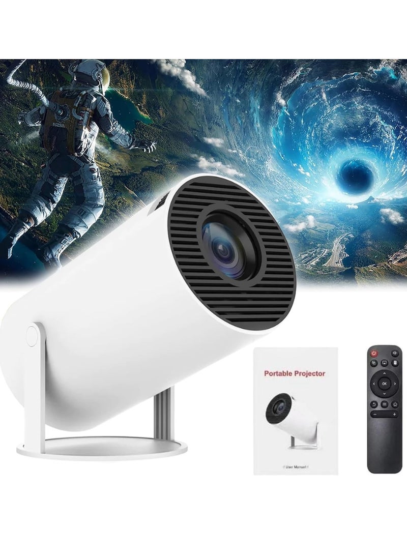 Mi VAZA جهاز عرض محمول، جهاز عرض عالي الدقة 4K WIFI مع تصحيح الانحراف التلقائي، جهاز عرض أفلام خارجي صغير USB، أجهزة عرض مسرح منزلي ذكي LED للفيديو للمكتب المنزلي، (قطعة واحدة، أبيض 4) - Image 1