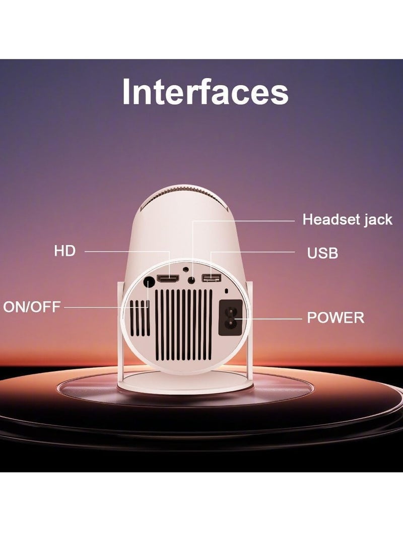 Mi VAZA جهاز عرض محمول، جهاز عرض عالي الدقة 4K WIFI مع تصحيح الانحراف التلقائي، جهاز عرض أفلام خارجي صغير USB، أجهزة عرض مسرح منزلي ذكي LED للفيديو للمكتب المنزلي، (قطعة واحدة، أبيض 4) - Image 3