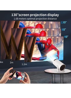 Mi VAZA Portable Projector, 4k WIFI Automatic Keystone Correction HD Projector, USB Mini Outdoor Movie Projector, LED Video Smart Home Theater Projectors For Home Office, (1pc, White 4)  - Image 4