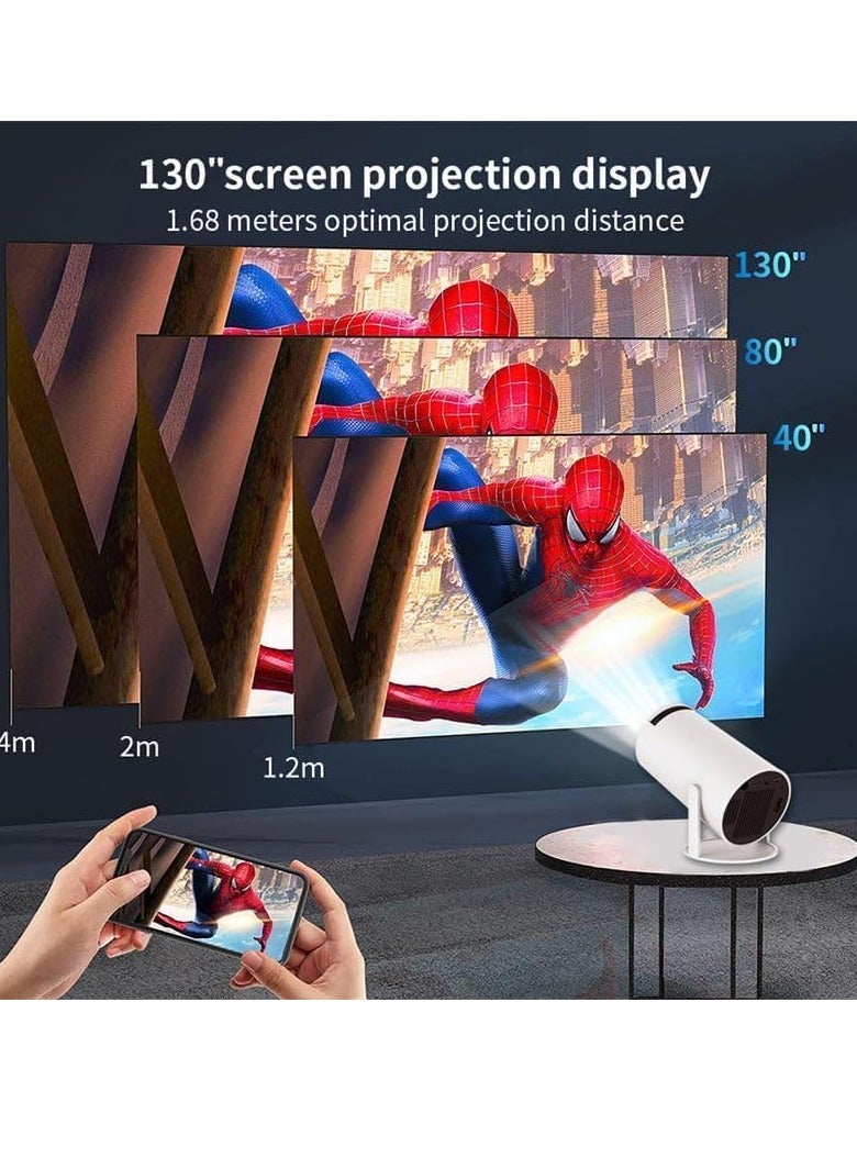 Mi VAZA جهاز عرض محمول، جهاز عرض عالي الدقة 4K WIFI مع تصحيح الانحراف التلقائي، جهاز عرض أفلام خارجي صغير USB، أجهزة عرض مسرح منزلي ذكي LED للفيديو للمكتب المنزلي، (قطعة واحدة، أبيض 4) - Image 4