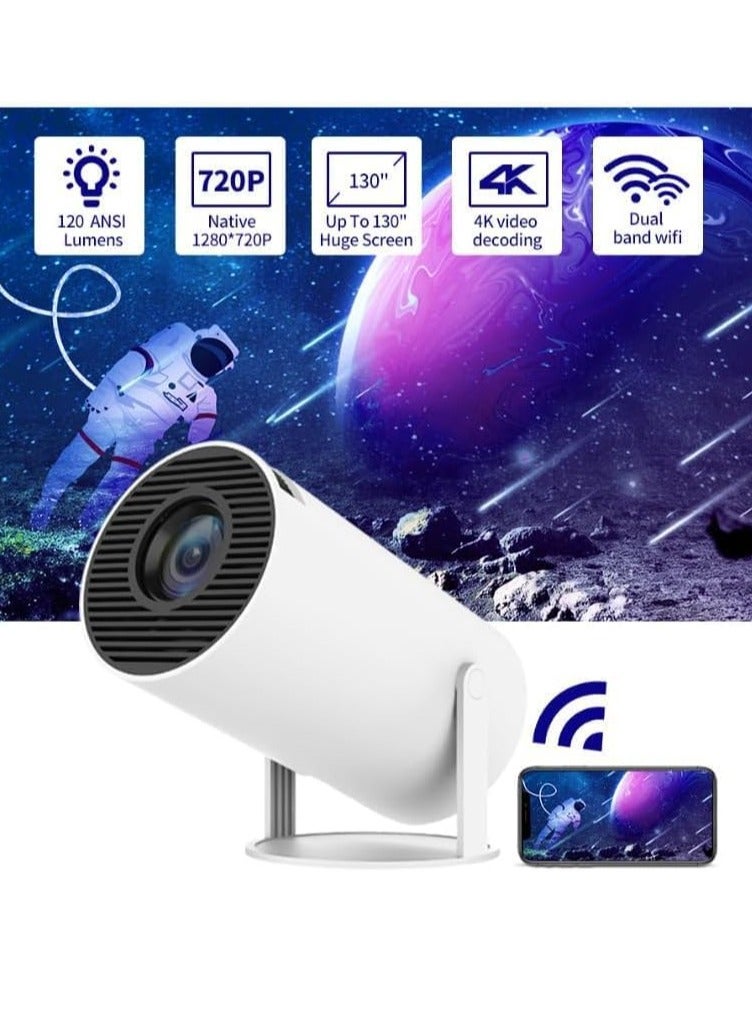 Mi VAZA جهاز عرض محمول، جهاز عرض عالي الدقة 4K WIFI مع تصحيح الانحراف التلقائي، جهاز عرض أفلام خارجي صغير USB، أجهزة عرض مسرح منزلي ذكي LED للفيديو للمكتب المنزلي، (قطعة واحدة، أبيض 4) - Image 5