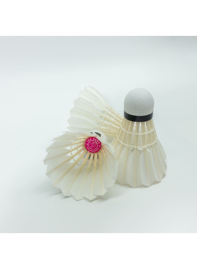Chaopai Pink Grade C Goose Feather Badminton Shuttlecock PU Cork Head Good Durability Flight Stability for Indoor and Outdoor use 12 Pcs per Tube Speed 77 - Image 5