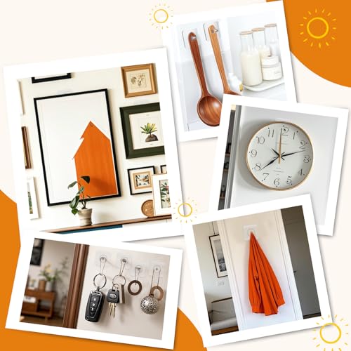 AIERSA Wall Hangers Without Nails,20 Pcs Picture Hangers Without Nails,Hang Pictures Frame On Wall No Nails,Nail Free Stickers for Walls,Drill Free Adhesive Hooks,Adhesive Screwless Screws(10mm) - Image 3