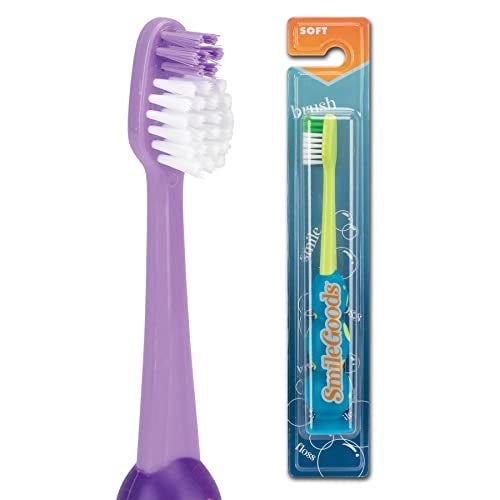 Practicon SmileGoods Y292 Child Toothbrush, Bubble Grip, Suction Cup, Individually Packaged Toothbrushes, Assorted Colors, Pack of 72 - Image 1