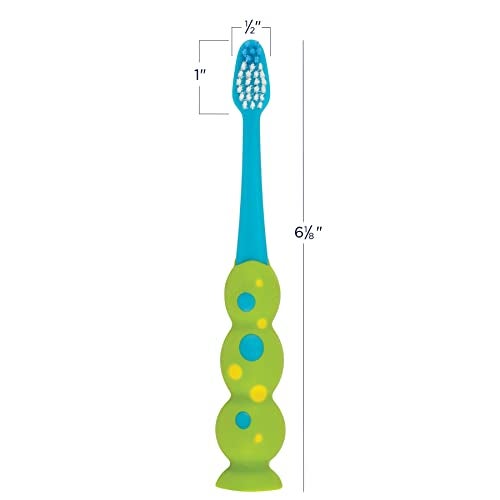 Practicon SmileGoods Y292 Child Toothbrush, Bubble Grip, Suction Cup, Individually Packaged Toothbrushes, Assorted Colors, Pack of 72 - Image 5