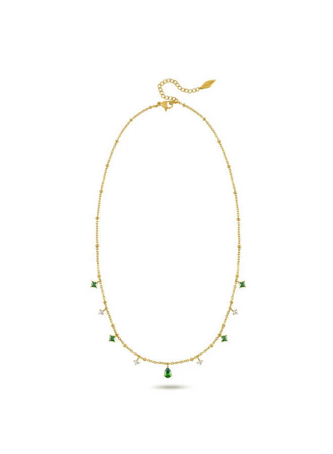 POLICE Clarity Gold White & Green Multi Charms Necklace for Women