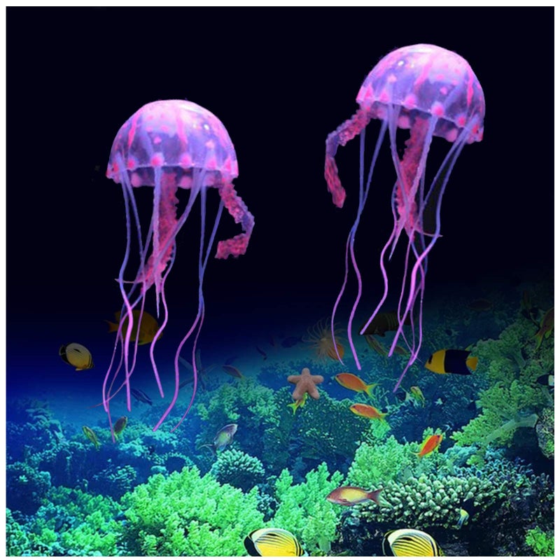 FuninCrea Pink Artificial Jellyfish Aquarium Decoration, Suitable for Fish Tank/Aquarium