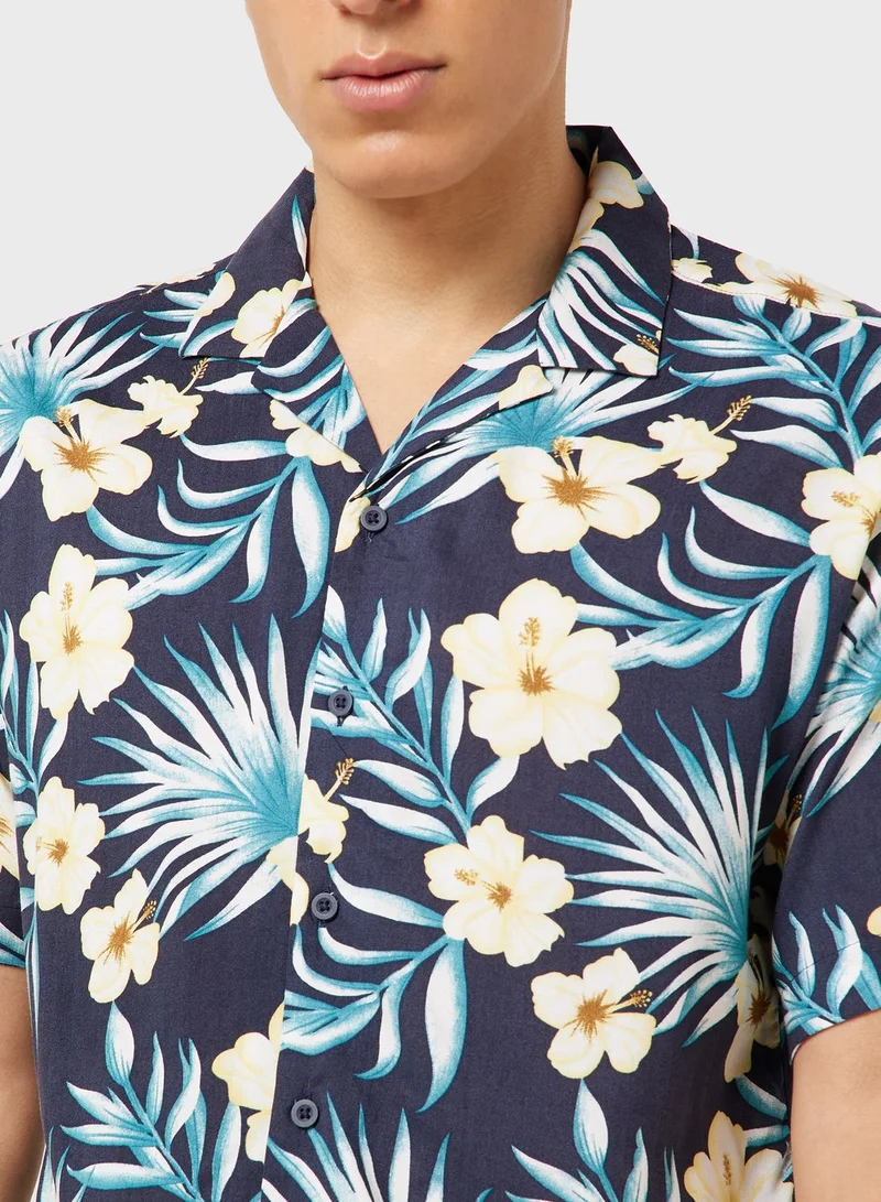 JACK & JONES Floral Printed Regular Fit Shirt