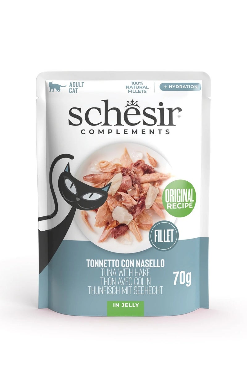 شيسر طعام القطط الرطب من شيسير كومبليمينتس في كيس جيلي - تونة مع سمك النازلي 70 جم × 6 قطع - Image 2