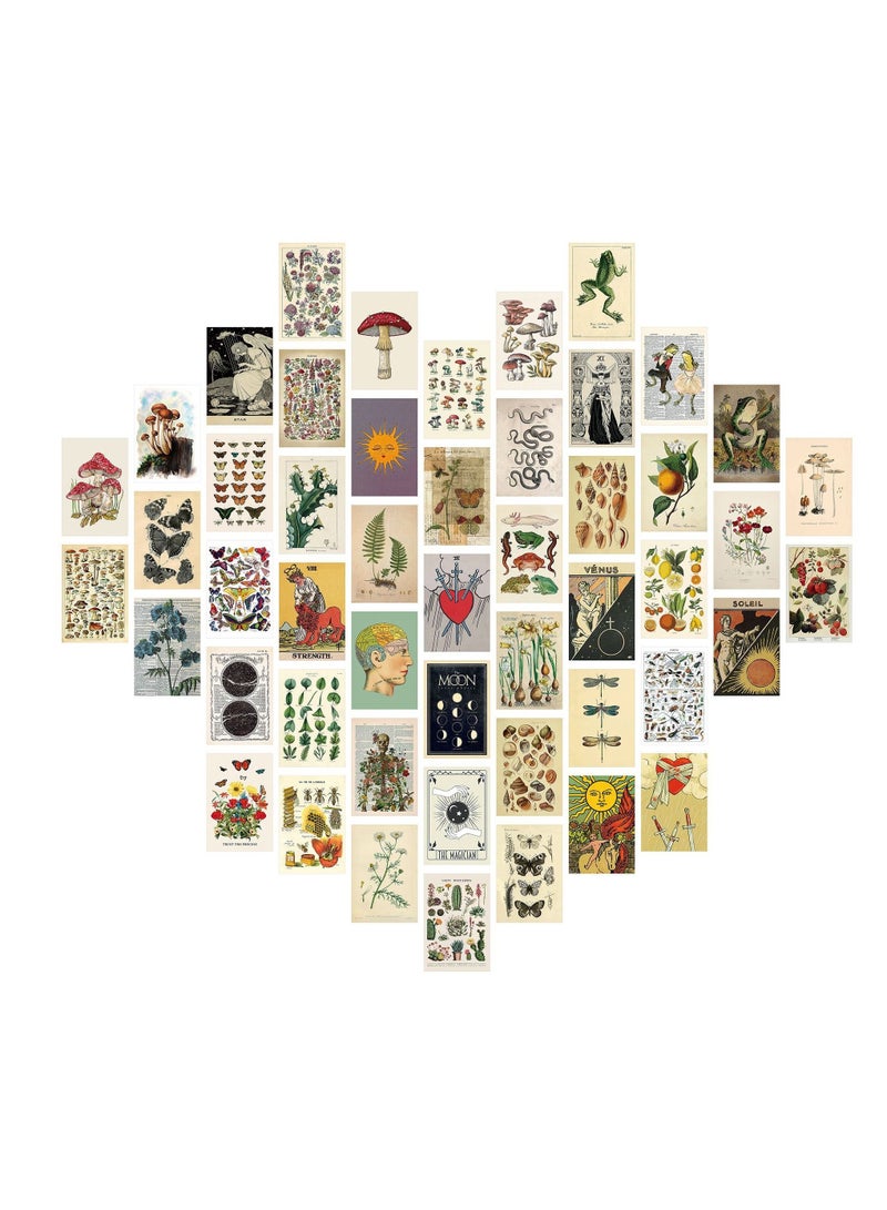 Y&D Minimalist Wall Art for Room Decor Aesthetic, 50Pcs Blush Collage Kit Aesthetic Pictures, Danish Pastel Decor, Preppy Bedroom Teen Girls Trendy Stuff