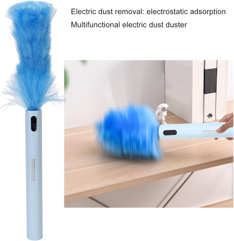 كلاراكو منفضة غبار كهربائية، منفضة غبار من الألياف الدقيقة لإزالة الغبار بالامتصاص الكهروستاتيكي لتنظيف المنزل والسيارة، منفضة غبار من الألياف الدقيقة بمقبض قصير لتنظيف الغبار وخيوط العنكبوت في جميع أنحاء المنزل (أزرق) - Image 4