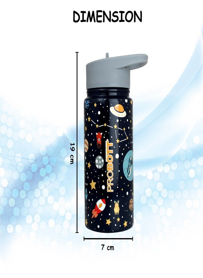 PROBOTT Space 480ml Stainless Steel Double Wall Vacuum Flask for 3-5 Yrs Kids | Hot and Cold Water Bottle with 3D Print, Black | Perfect for Toddlers | Leakproof - Image 5