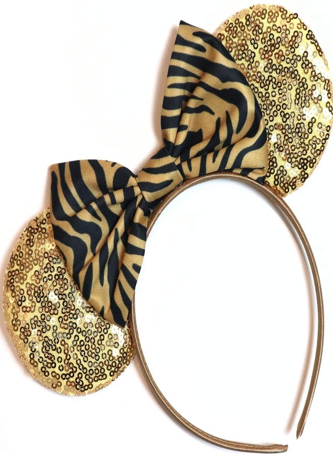 CLGIFT Leopard Minnie Ears, Animal Kingdom Ears, Lion King Minnie, Tiger Minnie Ears, Stripe Mickey Ears(Tiger)