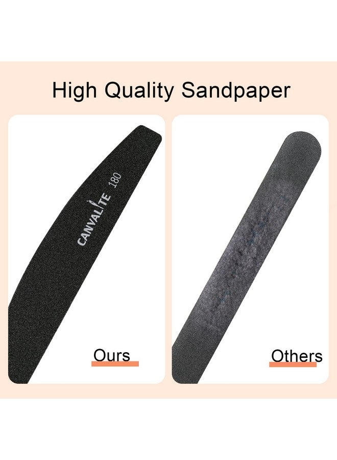 Canvalite 40 Pcs Nail File 100180 Grit Peel And Stick Nail Files Replaceable Emery Boards Reusable Nail File For Acrylic Nails Professional For Diy Salon Use - Image 5