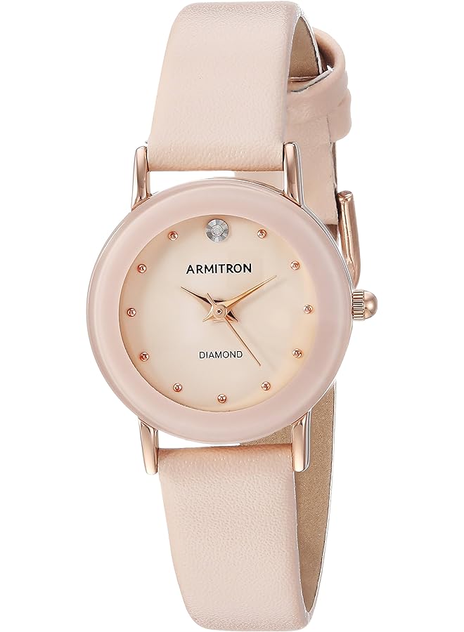 Armitron Women's 75 2447 Diamond Accented Leather Strap Watch - Image 1