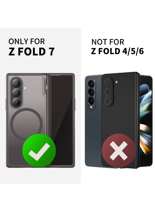 موبوسي جراب سامسونج Galaxy Z Fold 7 مغناطيسي مع واقي شاشة خصوصية، متوافق مع MagSafe، حماية مفصلية كاملة نحيفة تغطي الجسم بالكامل، غطاء هاتف مقاوم للصدمات، اللون رمادي - Image 5