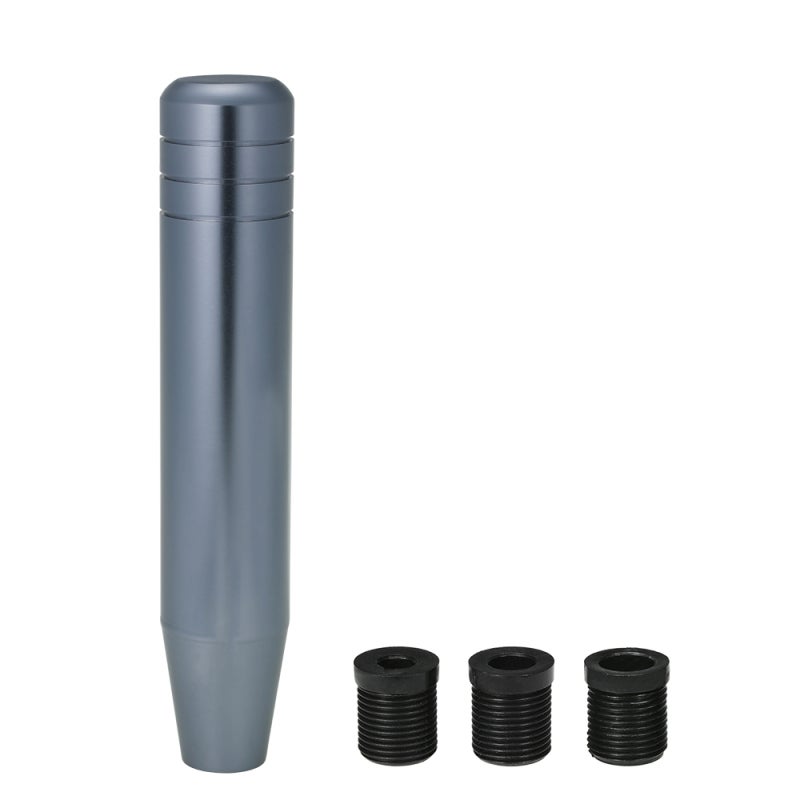 Car Gear Shift Knob: Grey Aluminum Universal Design - Ergonomic Driver-Fit With 3 Rubber Adapters (8mm, 10mm, 12mm) for Most Cars - Image 2