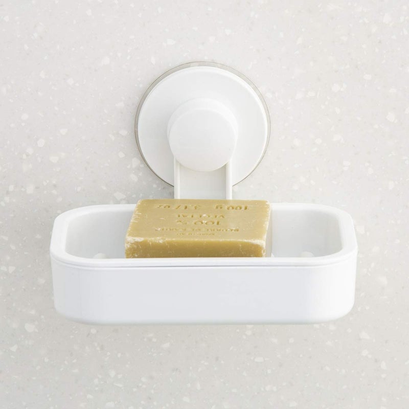 Home Centre Soap Dish with Adhesive and Suction Cup, White - Image 1