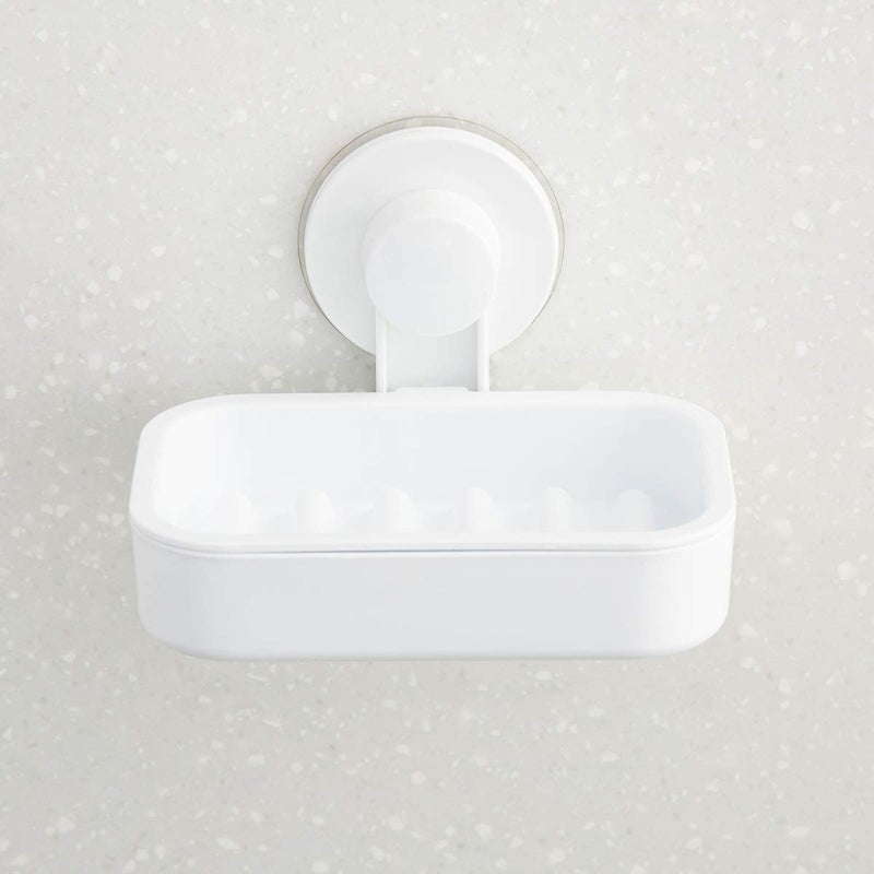 Home Centre Soap Dish with Adhesive and Suction Cup, White - Image 2
