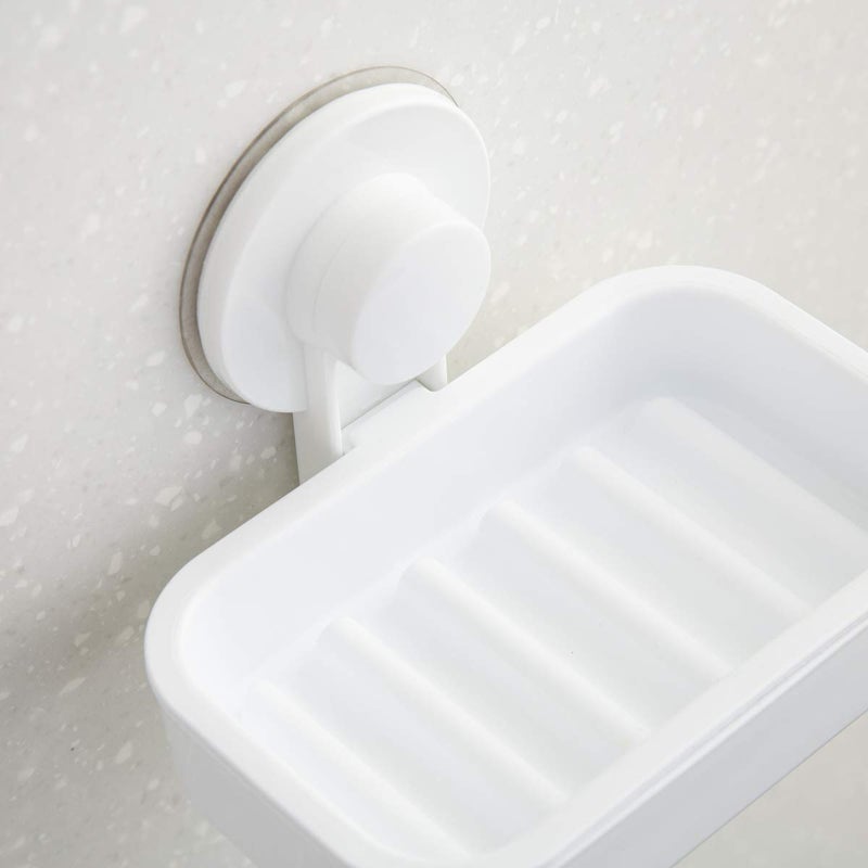 Home Centre Soap Dish with Adhesive and Suction Cup, White - Image 4