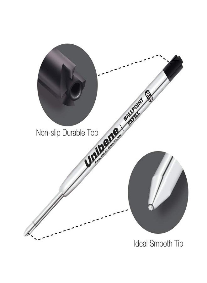 Unibene Parker Compatible Ballpoint Refills 12 Pack,1.0mm Medium Point-6 Black&6 Blue, Smooth Writing Replaceable German Ink Tactical Pen Refills for Parker Ballpoint/UZI Pen - Image 2
