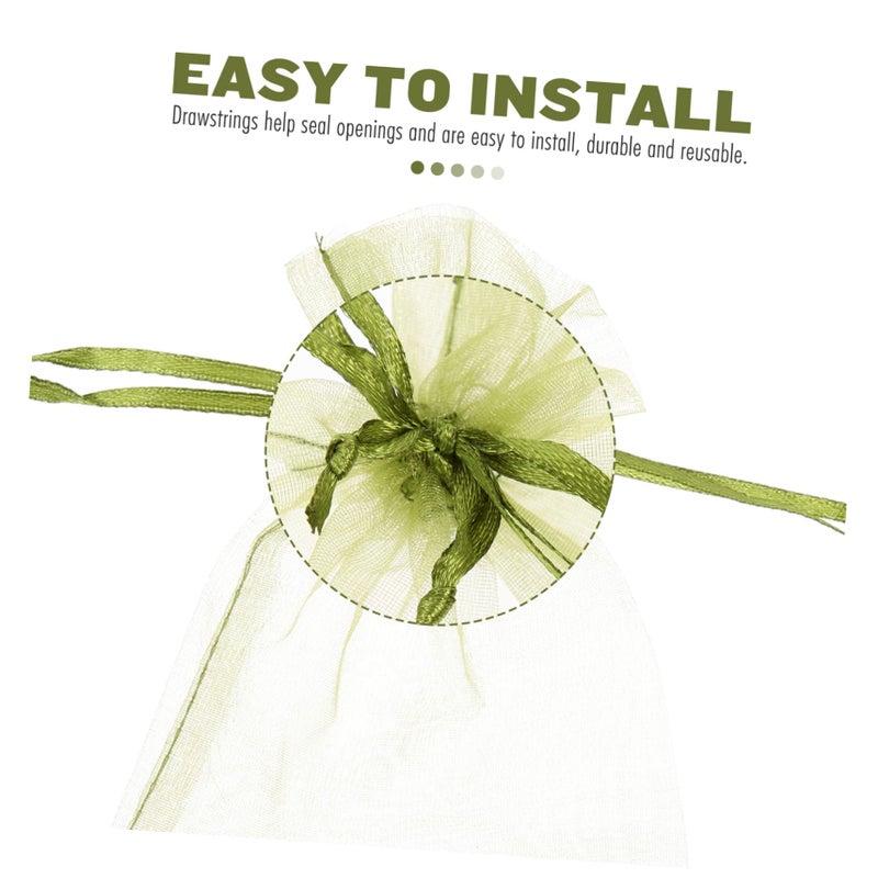 50Pcs Reusable Organza Mesh Drawstring Bags For Fruit Protection Garden Plants Flowers - Image 4