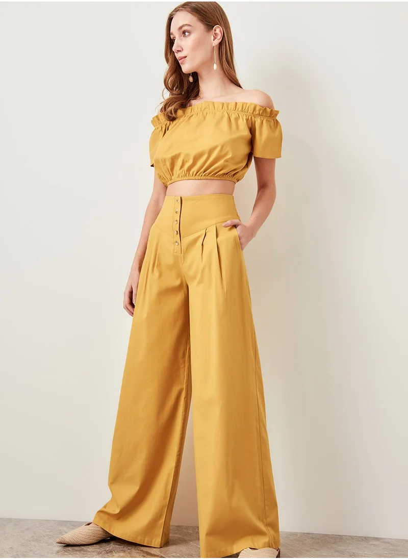 trendyol High Waist Button Detail Pants