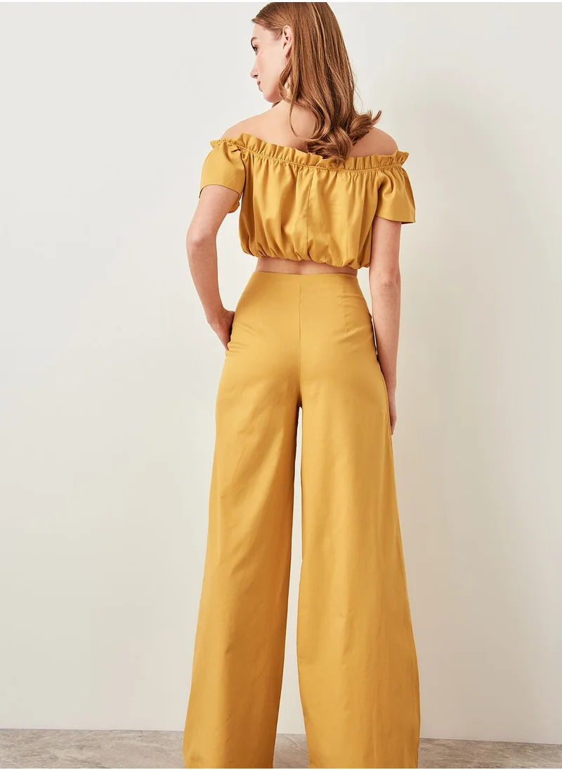 trendyol High Waist Button Detail Pants