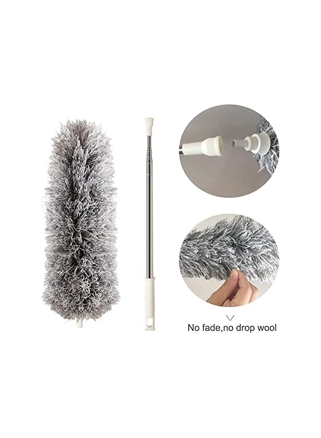 erorex Extra Long Microfiber Duster Broom Long Extension Pole (30 to 100 inches) Scratch-Resistant Cover, Bendable, Washable, Lint Free Feather Dusters for Cleaning Roof Blinds Ceiling Fan,Cobwebs Brush - Image 5