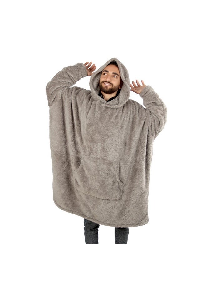 Project Z Wearable Blanket Hoodie, Giant and Ultra-Warm | Super Soft Fluffy Fleece Sweatshirt for Unisex (Men & Women) | One Size (Oversize) Fits 60-140 kg with Pocket. - Image 4