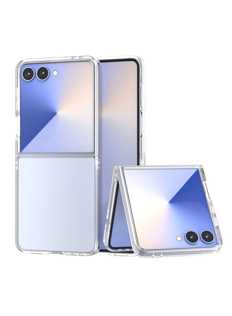 Slim Clear Transparent Hard PC Case For Samsung Galaxy Z Flip 7, Crystal Transparent,Anti-Scratch Shell Shockproof Protective Phone Cover - Image 1