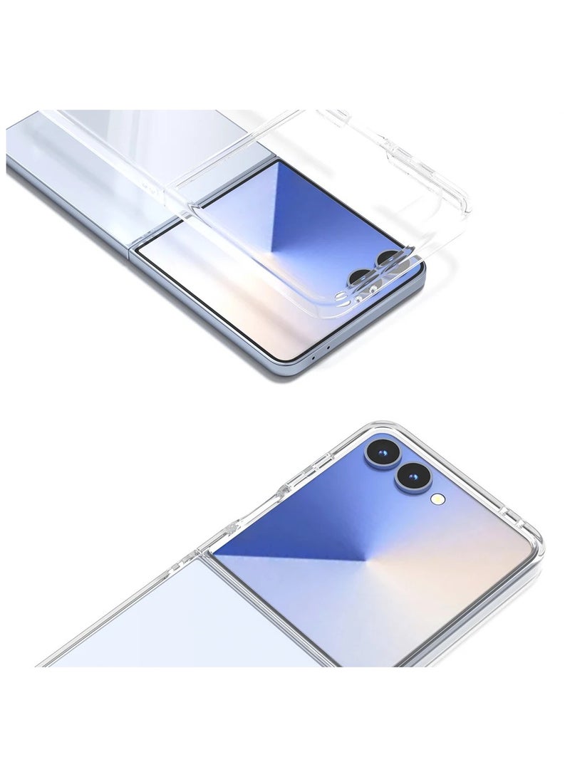 Slim Clear Transparent Hard PC Case For Samsung Galaxy Z Flip 7, Crystal Transparent,Anti-Scratch Shell Shockproof Protective Phone Cover - Image 2