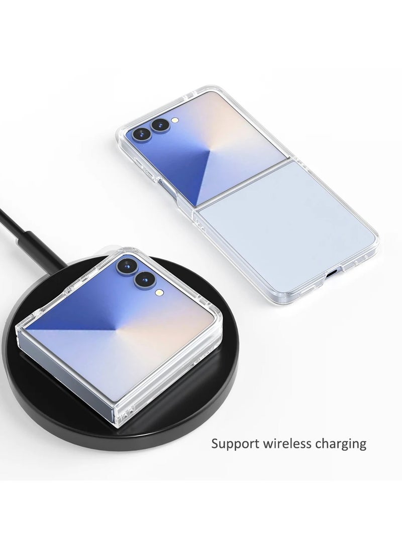 Slim Clear Transparent Hard PC Case For Samsung Galaxy Z Flip 7, Crystal Transparent,Anti-Scratch Shell Shockproof Protective Phone Cover - Image 3