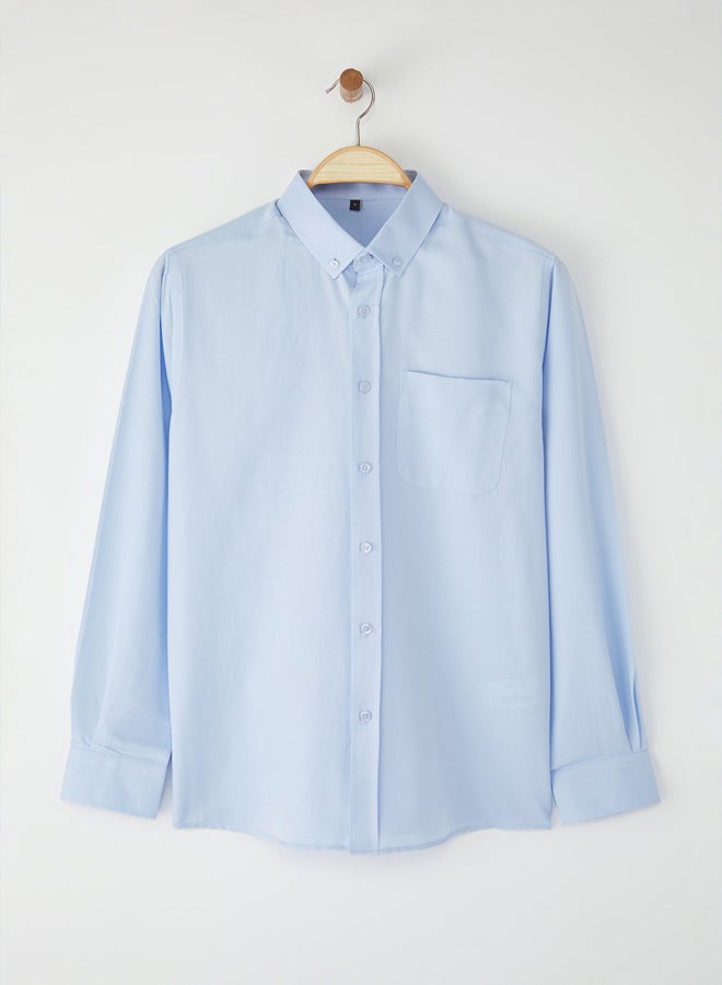 trendyol Blue Regular Fit Oxford Easy Iron Men's Shirt - Image 2