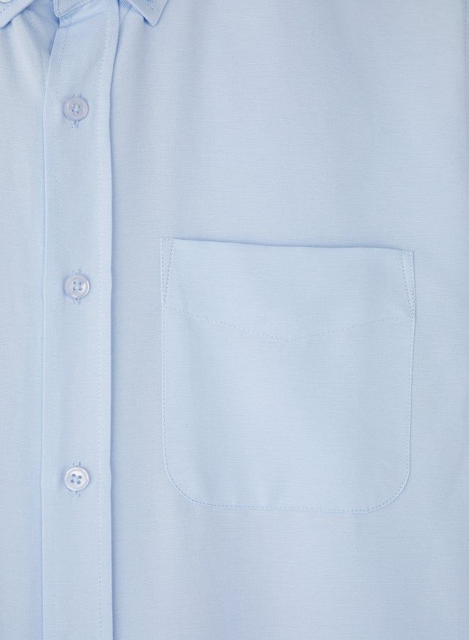 trendyol Blue Regular Fit Oxford Easy Iron Men's Shirt - Image 3