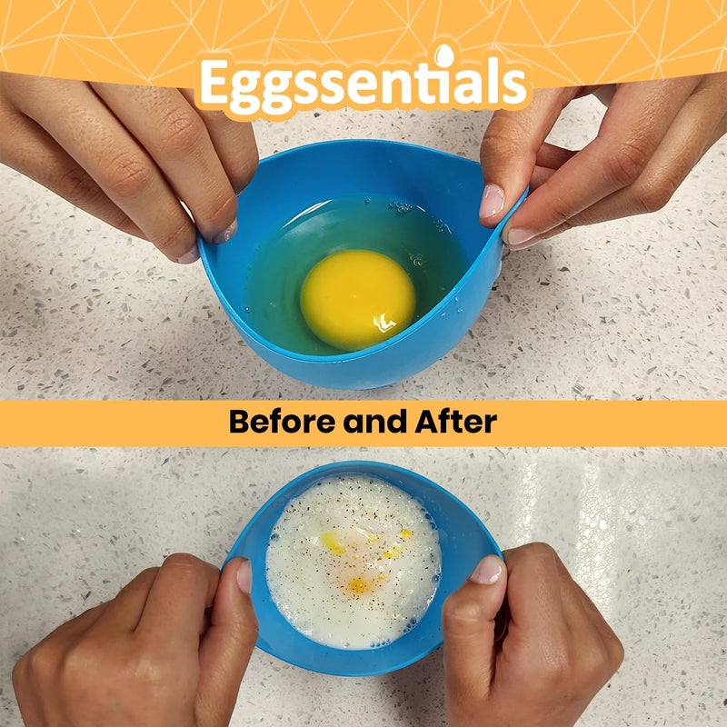 Eggssentials - Poached Egg Cups - Pack of 4 - BPA Free Silicone Egg Poacher Cups - Nonstick Poached Egg Cooker for Microwave, Stovetop, Baking – Easy to Clean Poaching Pods for Perfect Eggs - Image 4
