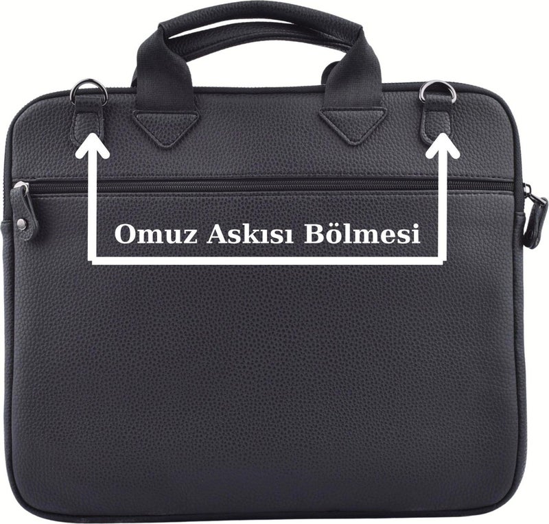 Başkent Çanta Unisex 13.3" Inch Leather Briefcase Handbag and Shoulder Bag 8683255013364  - Image 4