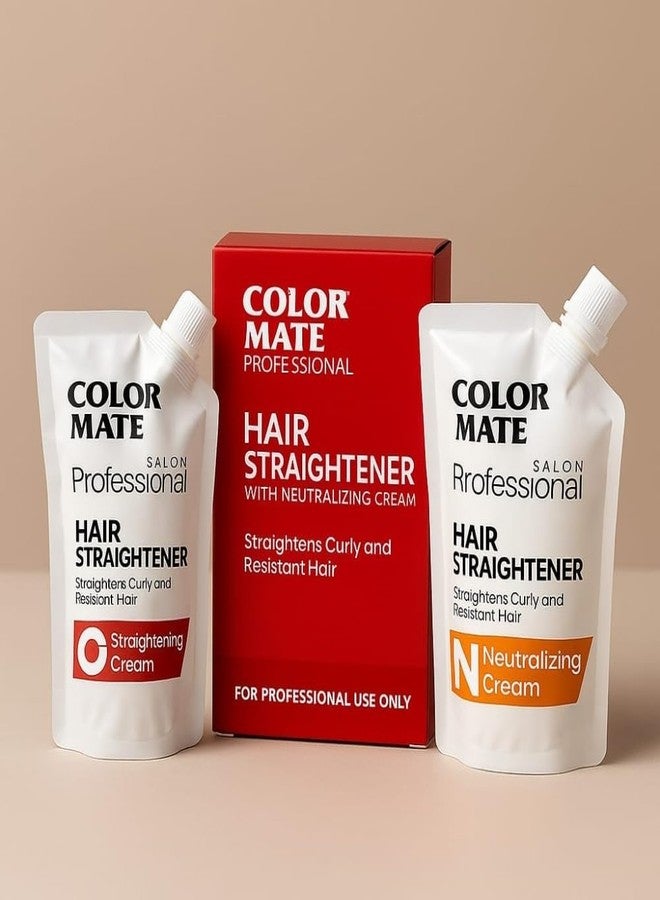 COLOR MATE Professional Straightening Cream 120ml + Neutralizer Cream 120ml | Salon-Quality, Frizz-Free Hair - Image 2