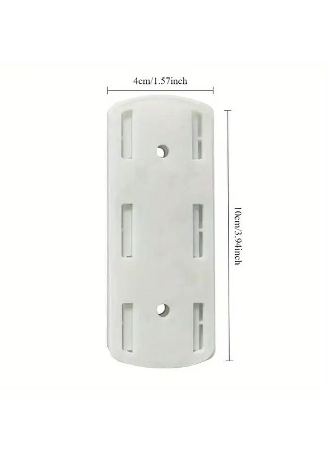2pcs White Wall Mounted Power Strip Holder Punch Free Hooks Extension Cord Organizer - Image 5