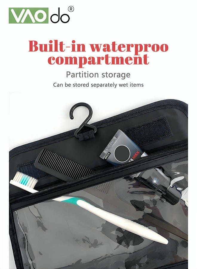 VAOdo Multifunctional Hanging Toiletry Wash Bag Wet and dry separation Portable Large-Capacity Storage Travel Bag Waterproof Wash Bag with Hook Multifunctional Hanging Toiletry Wash Bag Wet and dry separati  - Image 5