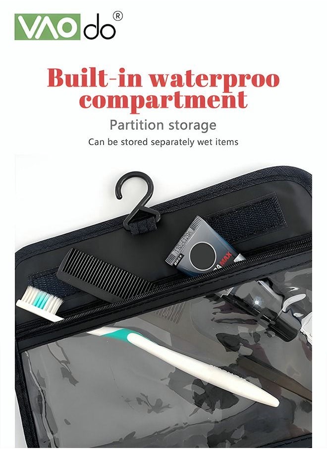 VAOdo Multifunctional Hanging Toiletry Wash Bag Wet and dry separation Portable Large-Capacity Storage Travel Bag Waterproof Wash Bag with Hook Multifunctional Hanging Toiletry Wash Bag Wet and dry separati  - Image 5