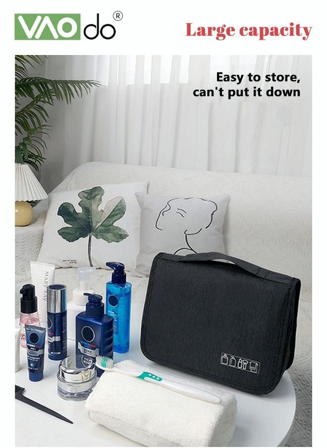 VAOdo Multifunctional Hanging Toiletry Wash Bag Wet and dry separation Portable Large-Capacity Storage Travel Bag Waterproof Wash Bag with Hook Multifunctional Hanging Toiletry Wash Bag Wet and dry separati  - Image 2