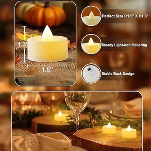 Coku Flameless LED Tealight Candles Smokeless Battery Operated Non-Flickering Tea Lights, Electric Decorative Candle for Diwali, Wedding, Christmas, Gifting & Home Decoration (Warm White, Pack of 20) - Image 2