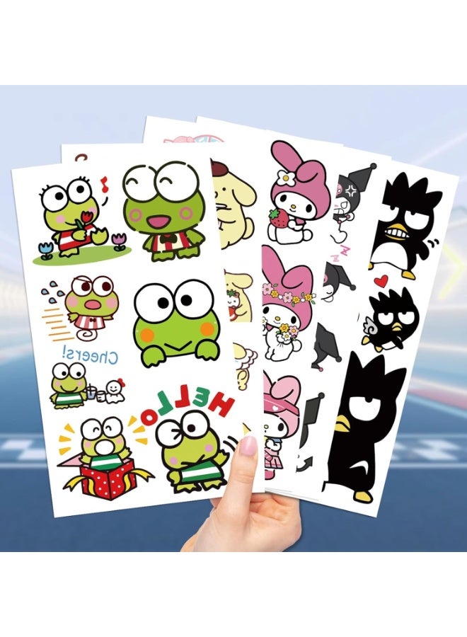 Good Life 10 Sheets Cartoon My Melody Kuromi Cinnamoroll Pompompurin Keroppi Temporary Tattoos & Face Stickers For Kids, Party Favors, Tattoos Art Make up Deco - Image 5
