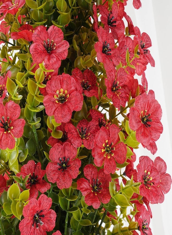 MHMJON 2 Pcs 3.6FT Topiary Trees Artificial Outdoor, Faux Flowers Violet Tree UV Resistant Shrubs for Indoor Planters Outdoor Porch Halloween Decoration (Red) - Image 5