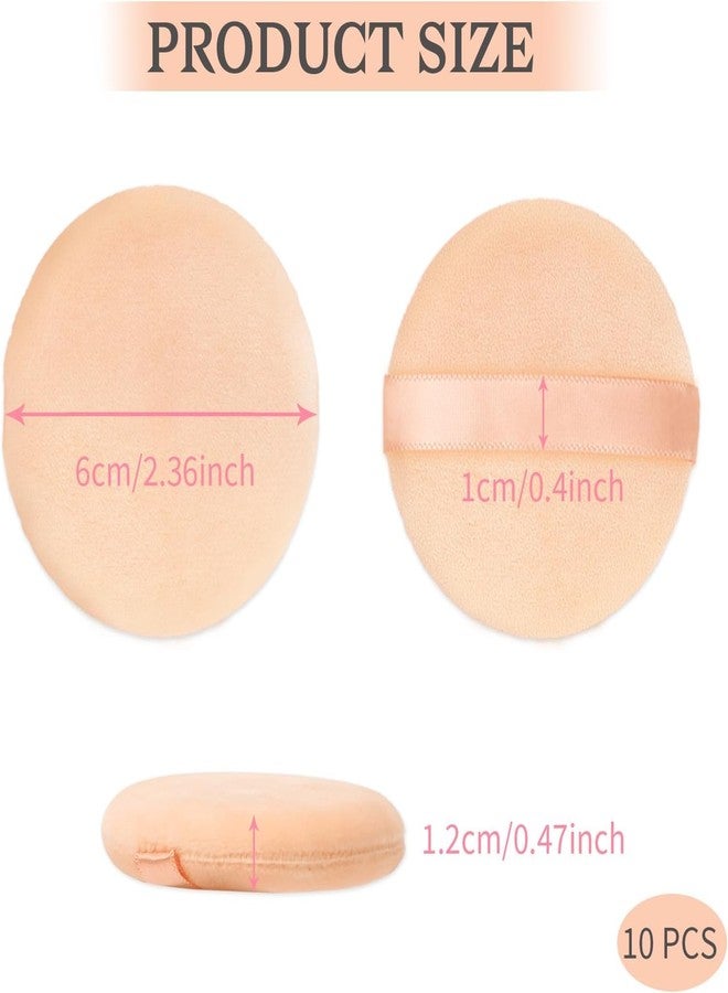 Aternal Powder Puffs for Face Powder, Makeup Sponge Puff for Powder Foundation Velour Powder Puff Pure Cotton Powder Applicator Cotton Cosmetic Powder Makeup Puffs Pads with Ribbon, 10 Pieces - Image 2