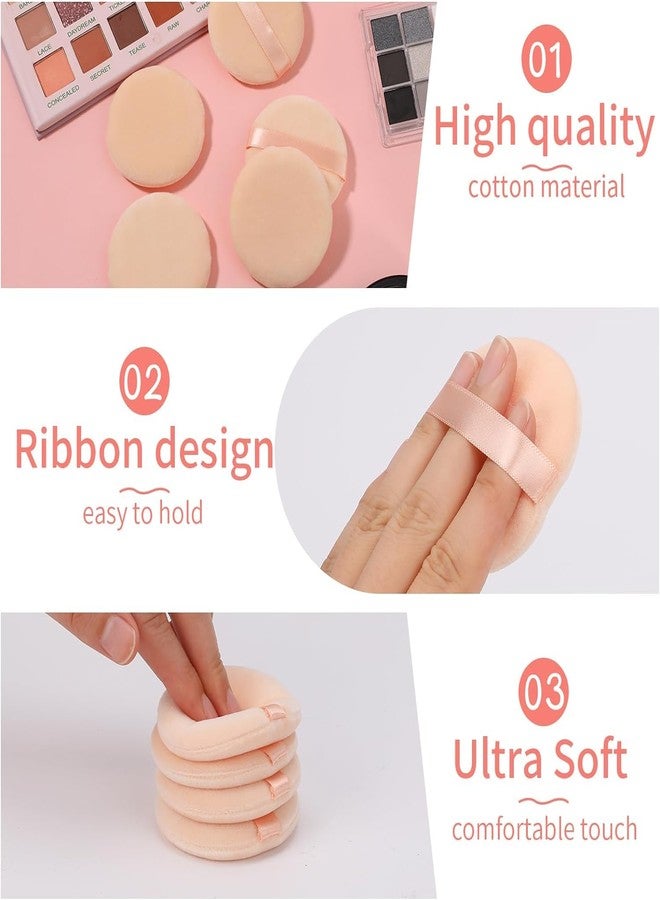 Aternal Powder Puffs for Face Powder, Makeup Sponge Puff for Powder Foundation Velour Powder Puff Pure Cotton Powder Applicator Cotton Cosmetic Powder Makeup Puffs Pads with Ribbon, 10 Pieces - Image 3