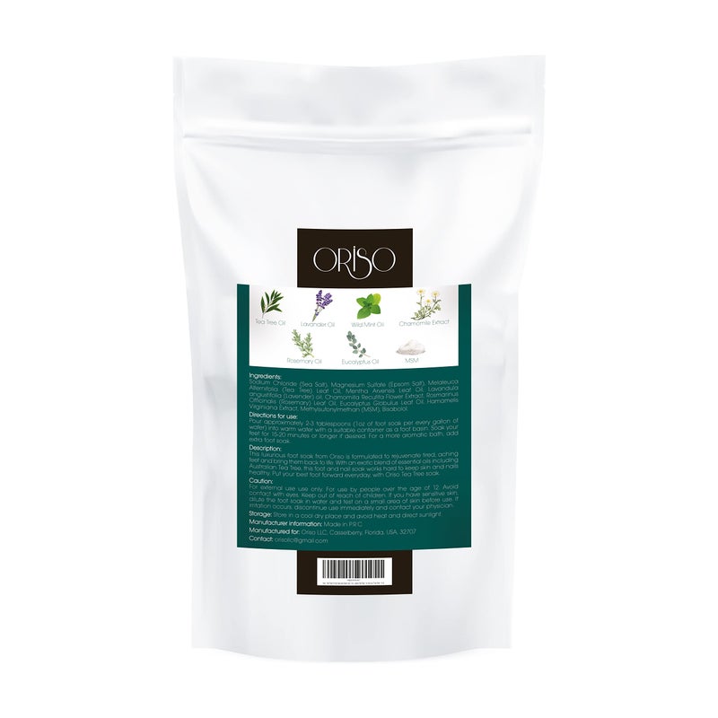 ORISO Tea Tree Oil Foot Soak - Pedicure Supplies with Epsom Salts and Lavender - Athletes Foot Treatment for Cracked and Dry Feet - Stubborn Foot Odor - Softens Calluses - Better Toe Nail Health - 16 Oz - Image 2