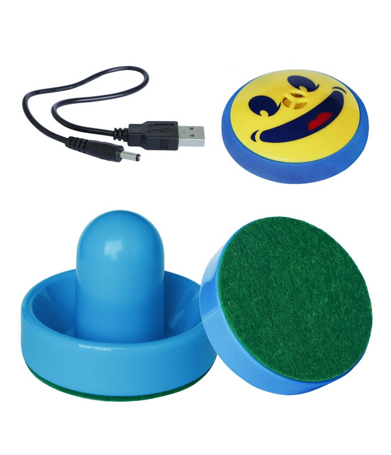 TYRDAN New Air Hockey Pucks and Paddles - Rechargeable Floating Air Hockey Pucks for Any Flat Surface, Include a Charging Cable and Electronic Rechargeable Mini Air Hockey Pucks, 2 Air Hocky Strikers - Image 1